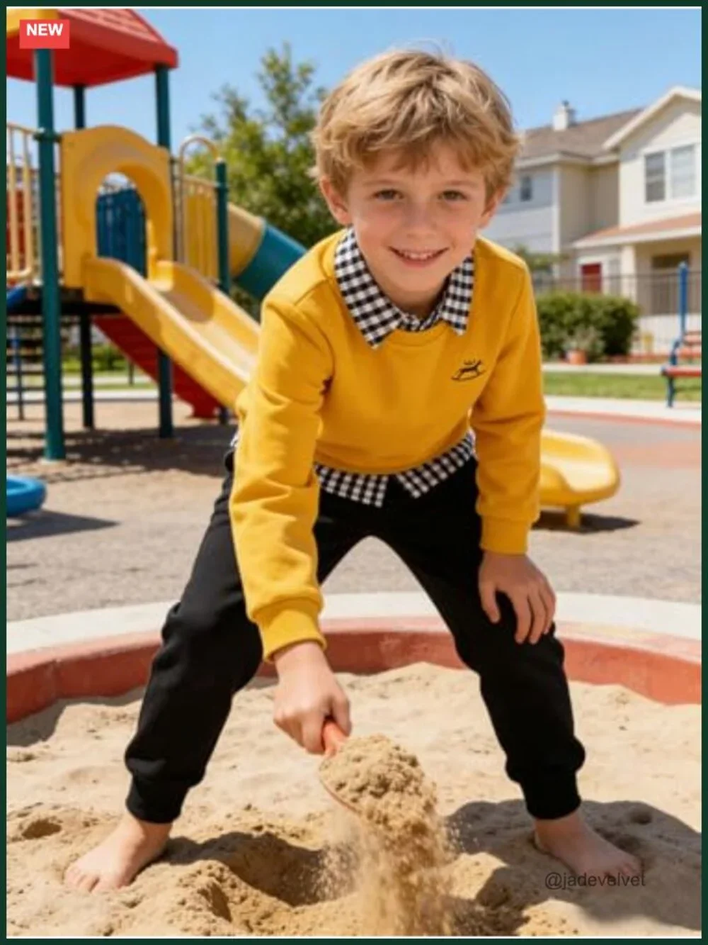 Toddler Boy 2-Piece Long Sleeve Sweatshirt Top and Pants Winter Outfit Set
